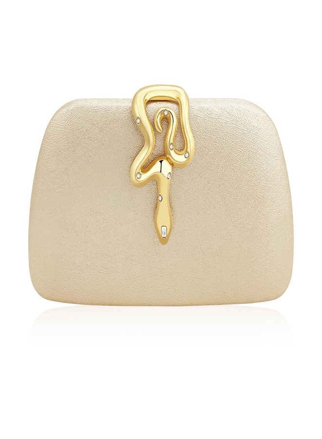 KOLODOGO محفظة كولودوغو اللامعة للنساء مع مشبك ثعبان ذهبي، حقيبة أنيقة للمناسبات والحفلات - Image 1