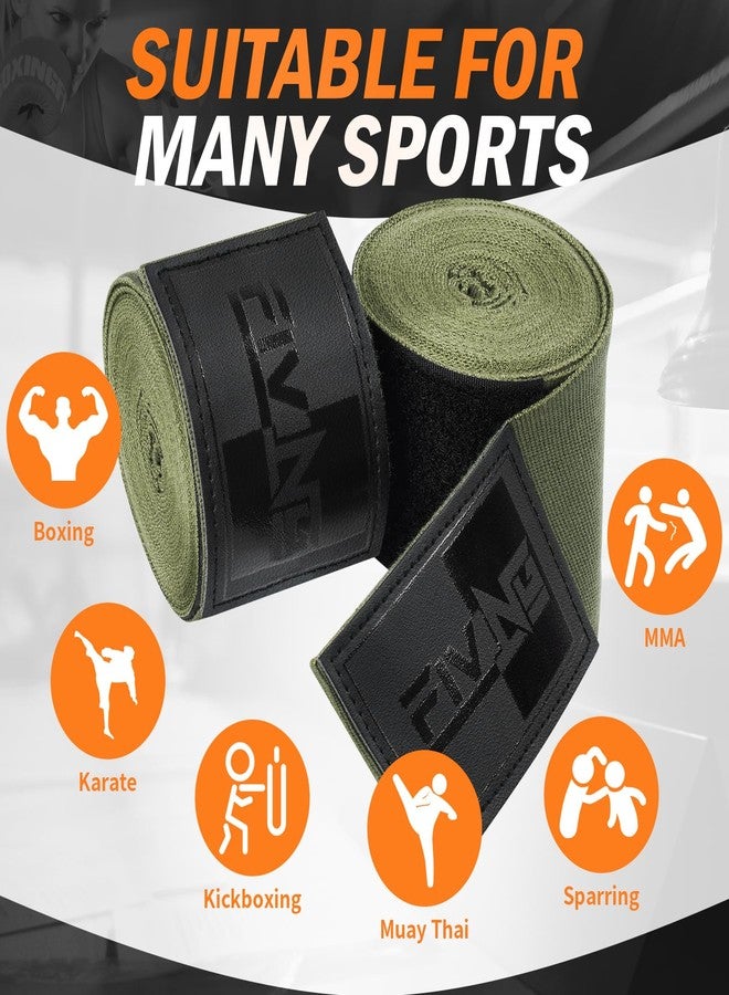 FIVING Premium Handwraps 180 inches Elastic Hand Wraps with Thumb Loop for Boxing, MMA, Muay Thai and Other Martial Arts 4m for Men & Women (Army Green, 4.5m) - Image 5