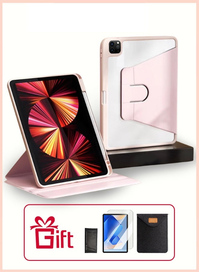 جراب لجهاز iPad Air 11 بوصة M3 2025/M2 2024 و iPad Air 5 10.9 بوصة 2022/Air 4 10.9 بوصة 2020، جراب Genipad بظهر شفاف مع فتحة للقلم، مقاوم للصدمات، حامل دوار 360 درجة، حامل شفاف رفيع، خاصية التشغيل/الإيقاف التلقائي، غطاء لجهاز Air 5/Air 4 10.9 بوصة 2022/2020، وجهاز Air 6/Air 7 11 بوصة 2025/2024 - Image 1