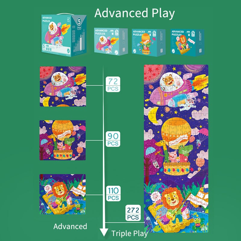 Advanced Puzzle STEM Education Logic Thinking Training Brain Development Large Piece Picture Puzzle for Toddlers Boys Girls, Level 1 - Image 3