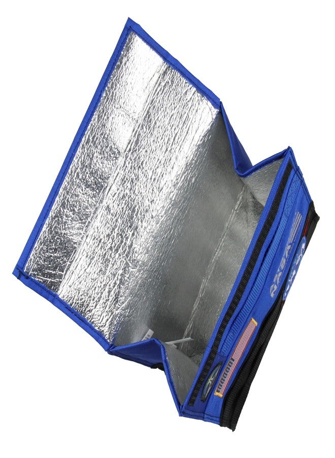 حقيبة غداء ناسا ذات الغطاء القابل للطي - حقيبة حمل طعام معزولة بشعار رائد فضاء وكرات اللحم، مزينة برقعة مطرزة. - Image 5