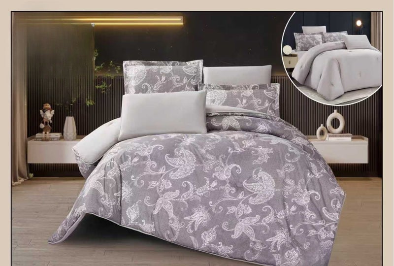 Luxury microfiber double bed set — 6 pieces in perfect sizes: Bedspread 240x260cm, Fitted sheet 200x200cm, Pillowcases 50x75cm, Cushions 45x45cm - Image 1