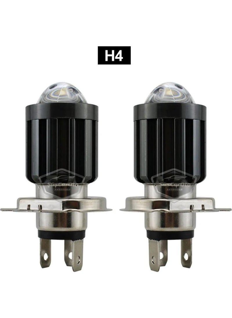 Hyundai I20 2008-2014 Compatible Lens Headlight Bulb LED Xenon Dual Color Yellow-White Headlight Lightning Effect Csp LED Lamp Long Short 2 Piece Set