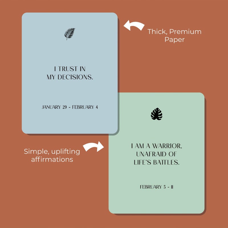 Eterna Goods Positive Affirmation Cards Weekly Calendar | 52 Aesthetic Encouragement Mindfulness Desk Cards for Every Week of the Year, Daily Self Mantras For Mental Wellness, Great Motivational Gift For Women & Men - Image 5