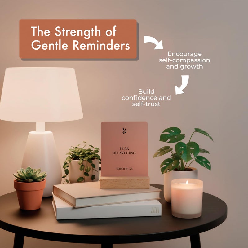 Eterna Goods Positive Affirmation Cards Weekly Calendar | 52 Aesthetic Encouragement Mindfulness Desk Cards for Every Week of the Year, Daily Self Mantras For Mental Wellness, Great Motivational Gift For Women & Men - Image 3