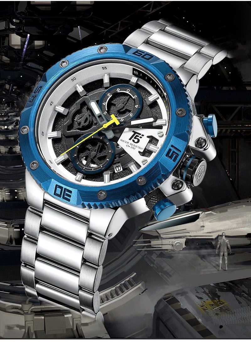 T5 T5 Men's Chronograph Stainless Steel Watch  - Image 3