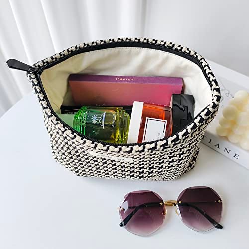 STARDW Parallel Checkered Makeup Bag Cute Cosmetic Bags for Women Girls, Travel Toiletry Bag Large Capacity Zipper Makeup Pouch, Purse Organizer Pouches(Checkered) - Image 4