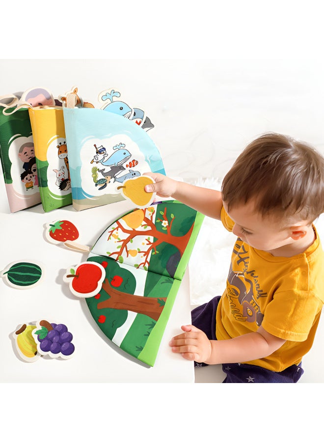Baby Tear Tear Cloth Book Early Childhood Education Baby Toys Tear Quiet Book Washable Bite Educational Early Childhood Education Toys-Color:Marine Animal Tear-off Cloth Book (pe Zipper Bag)  - Image 3
