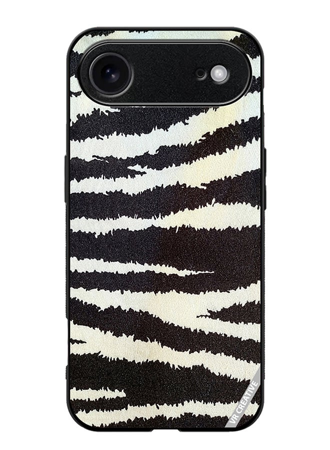 VR CREATIVE Protective Case Cover For Apple iPhone 17 Air Cotton Fabric With Zebra Texture Design Multicolour