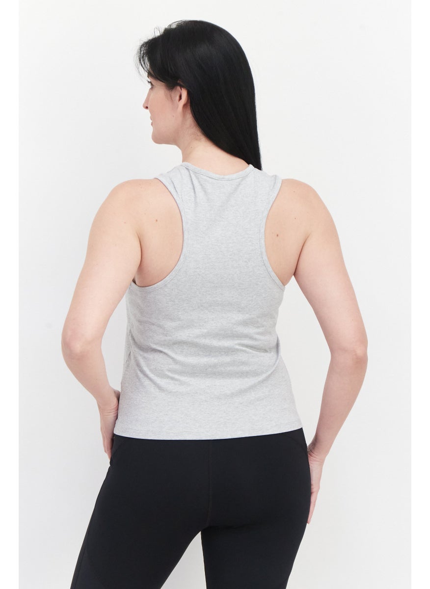 PUMA Women Sportswear Fit Brand Logo Training Top, Grey  - Image 2