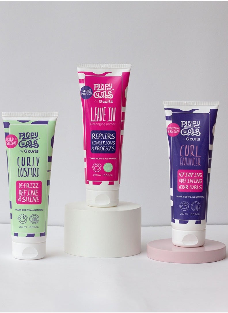 Plumpy Curls Styling (Enhancer, Leave in, Custard) 