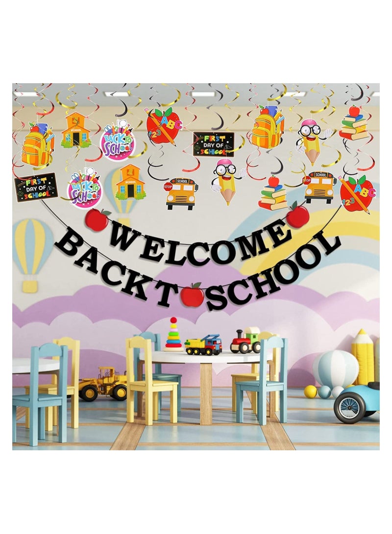 Classroom Decor Back to School Supplies Set Decorations Includes "Welcome Back" Banner Hanging in Classroom for Teacher and Student for First School Day Theme Party Decoration 32 Pieces - Image 1