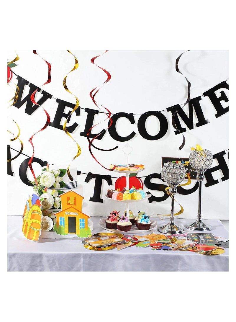 Classroom Decor Back to School Supplies Set Decorations Includes "Welcome Back" Banner Hanging in Classroom for Teacher and Student for First School Day Theme Party Decoration 32 Pieces - Image 2
