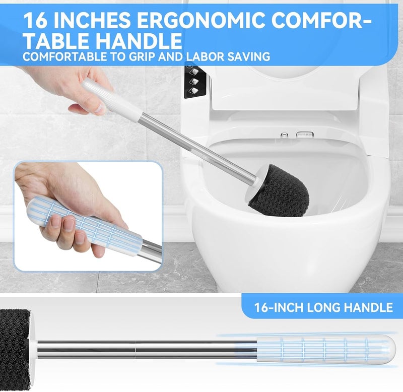 LOVLOY Toilet Brush, Toilet Brush and Holder Set, Toilet Bowl Brush Head with Ventilated Holder, Compact Toilet Brush Set for Bathroom Deep Cleaning (1, White) - Image 4