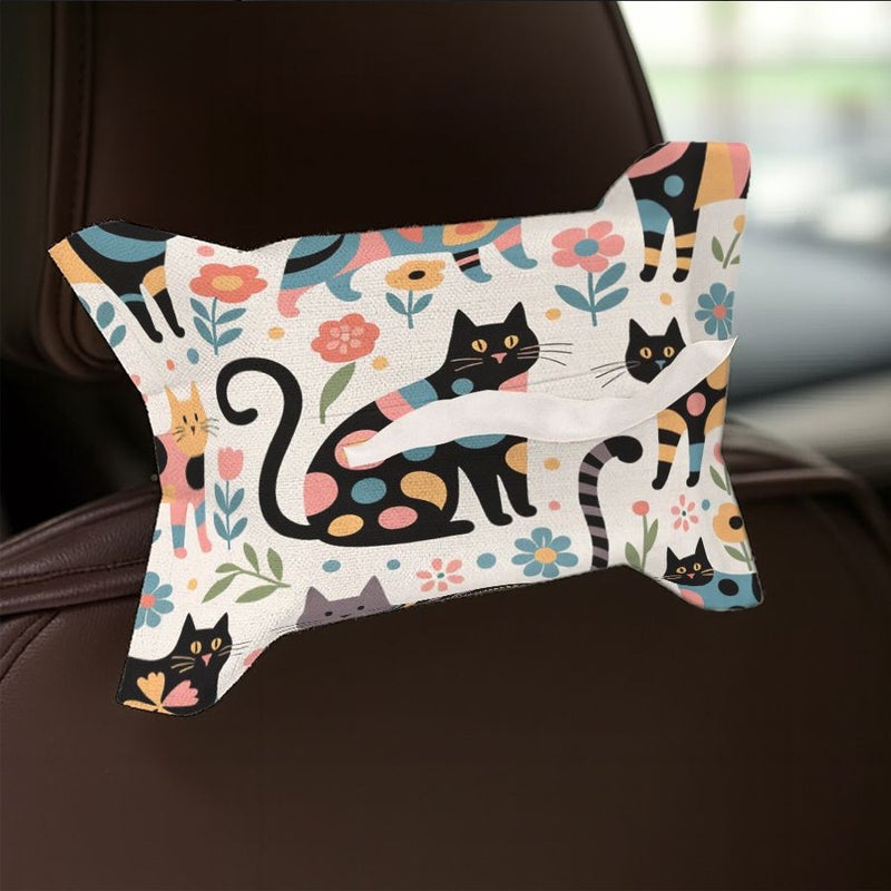 Car Tissue Storage Vehicle Tissue Box Automotive Tissue Holder Compatible With Roll And Pull Tissues Multifunctional Car Organizer Model A - Image 1