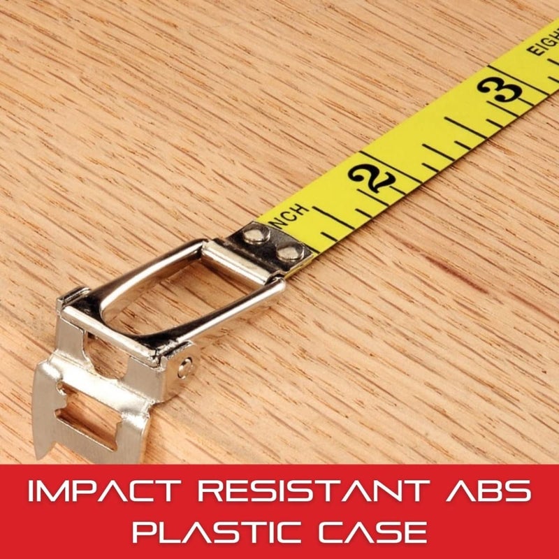 Starrett Retractable Imperial Long Line Tape with ABS Plastic Case and Folding Hook Ring - 100' Length, 3/8" Width, 1/8" Graduation, L1 Graduation Style Number - KTS510-100-N - Image 4