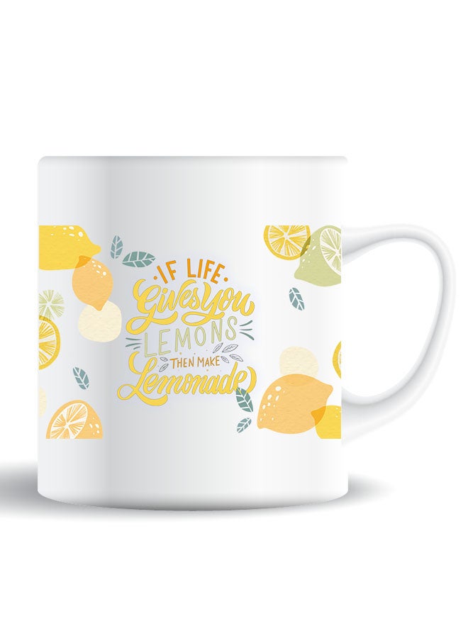 Theodor Premium Quality Two Sided Printed Coffee Mug Tea Cup When Life Gives You Lemons Then Make Lemonada For Home Office, Kids Men Women - Image 1