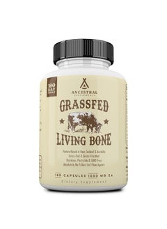 Ancestral Supplements Grass Fed Beef Living Bone Supplement, Bone Meal Capsules Support Bone Health, Oral and Joint Health and Flexibility, Non-GMO, 180 Capsules  - Image 1