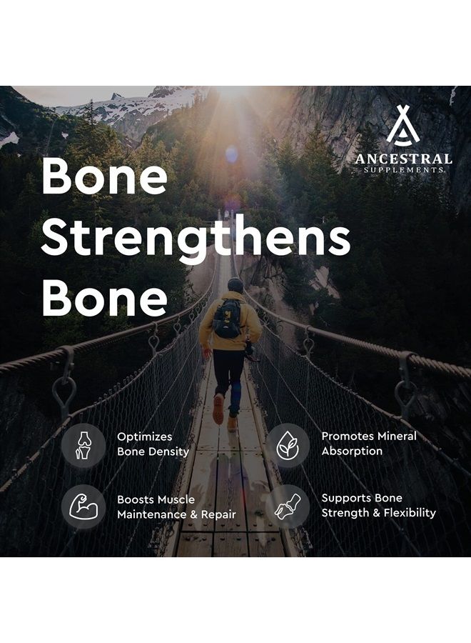 Ancestral Supplements Grass Fed Beef Living Bone Supplement, Bone Meal Capsules Support Bone Health, Oral and Joint Health and Flexibility, Non-GMO, 180 Capsules - Image 3