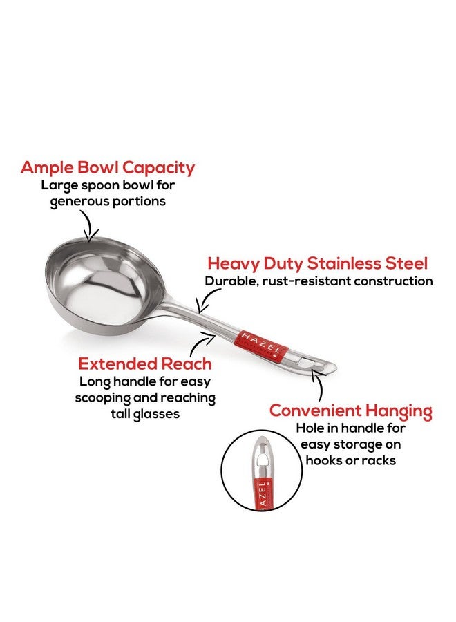 Hazel ملعقة حساء دائرية من الفولاذ المقاوم للصدأ HAZEL، 8 سم قطر - Image 3