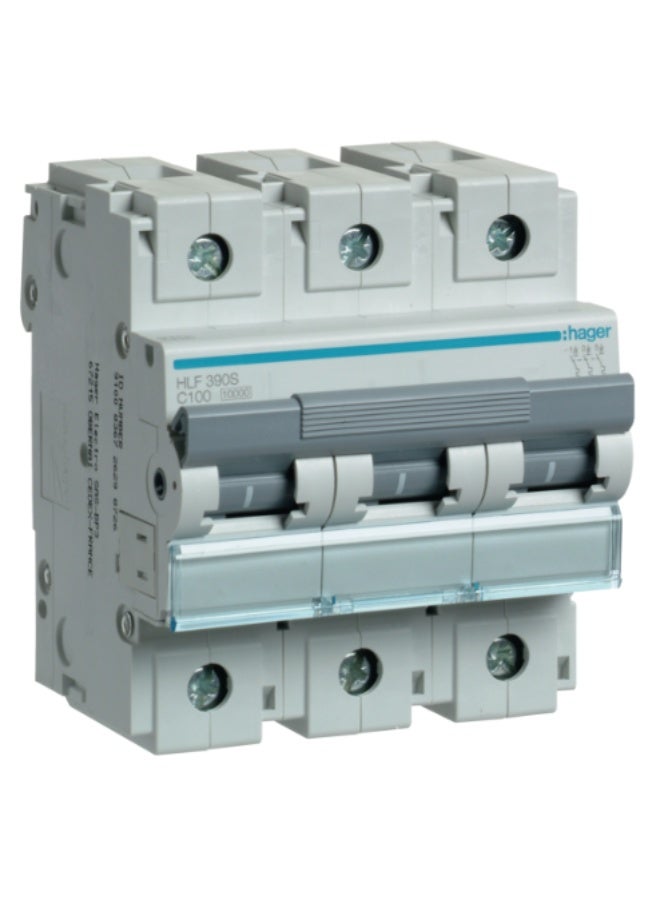 Hager MCB 3P 10kA C-100A 4.5M HLF390S Made in France