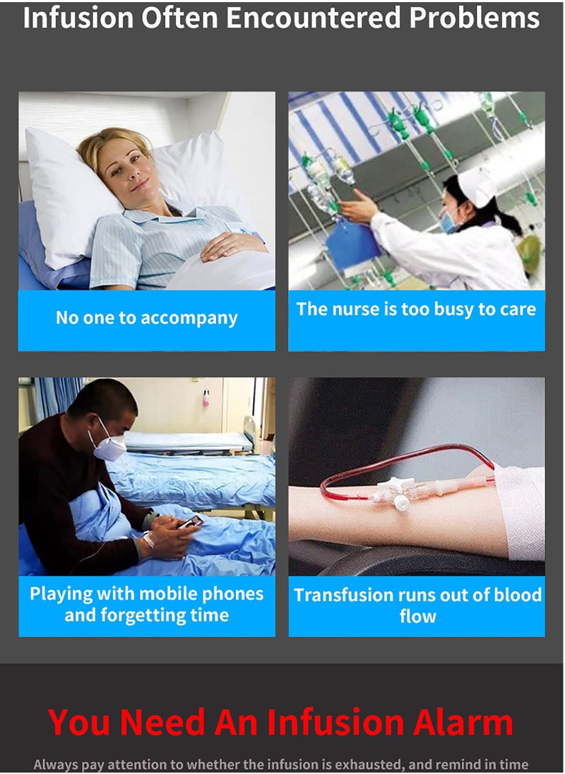 SYOSI - Infusion Alarm-High-sensitivity Sensing Low-dose Automatic Reminder Rechargeable Anti-Interference Design 3 Buzzer Alarms for Monitoring The Progress of Catheter Infusion - Image 1
