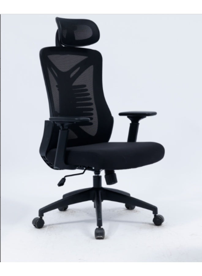 Ergonomic Office Chair High Back Mesh Desk Chair with Lumbar Support, Height Adjustable Swivel Computer Chair with Flip-Up Armrests & Headrest, PU Wheels Executive Gaming Chair for Home Office(Y2-1)