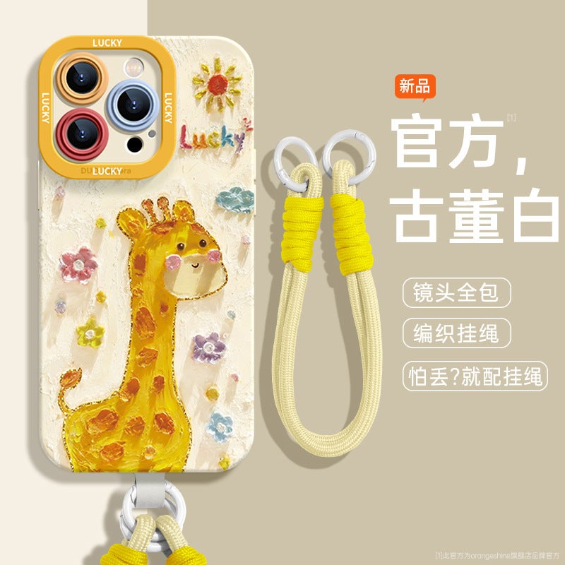 For Apple 14 mobile phone case iphone15promax Dumbo giraffe lanyard 13 cute cartoon 12 sets - Image 2