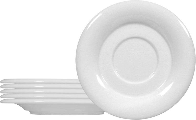Seltmann Weiden Commercial Dinnerware Savoy Porcelain Saucer for CoffeeTea Cup White 65 inch Set of 6  - Image 1