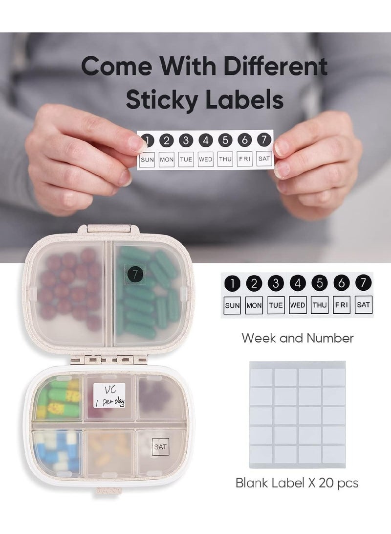 Generic 8 Compartments Portable Vitamin Daily Pill Box For Pocket Wallet Medication Organizer (Khaki) - Image 3