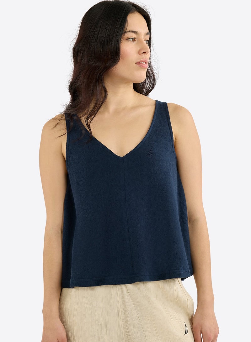 NAUTICA Sleeveless Premium Cotton Logo V-Neck T-shirt  - Image 1