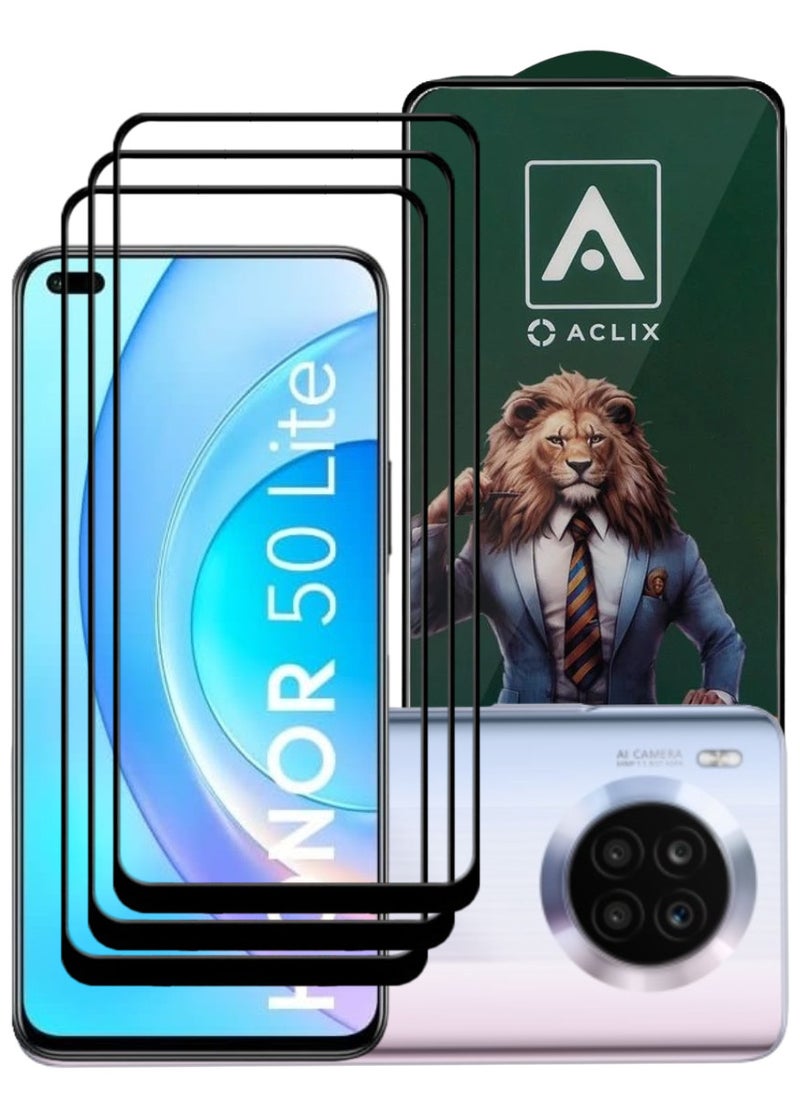 ACLIX 3 Pieces Antistatic ESD Dustproof Premium Quality High Definition Tempered Glass Screen Protector Designed For Honor 50 Lite - Image 1