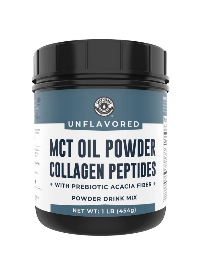 Left Coast Performance - Mct Oil Powder + Keto Collagen Peptides + Acacia Fibre 16Oz (Unflavored). 10G Mct 5G Collagen. Mct Collagen For Coffee Creamer Shakes Smoothies Ketogenic Low Carb Protein Powder - Image 1