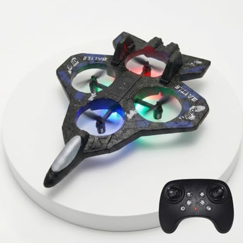 VikriDA Remote Control Fighter Jet RC Airplane for Kids & Adults with LED Lights | 360° Flip, Stunt Roll Flying Plane Toy for Boys - Image 1