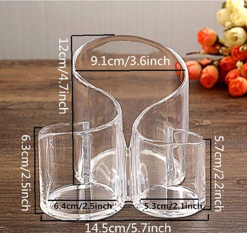 ONTRIP ONTRIP Acrylic Makeup 3 Compartments Acrylic Cosmetic Organizer Display Stand - Makeup Brushes/Lipstick/Pencil/Hair Combs and Jewelry Storage Holder for Home-1 pcs - Image 5