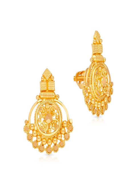 22KT 916 Gold Studs Earrings for Women ERNOB45064