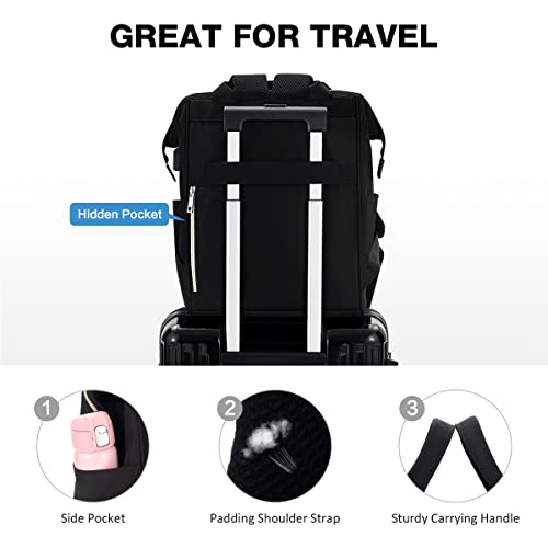 OIWAS Lunch Backpack for Women and Men, 15.6 inch Laptop Backpack with Insulated Compartment, Work Backpack with USB Port, Lunch Bag Suitable for Travel Work Picnics Hiking, Black - Image 5