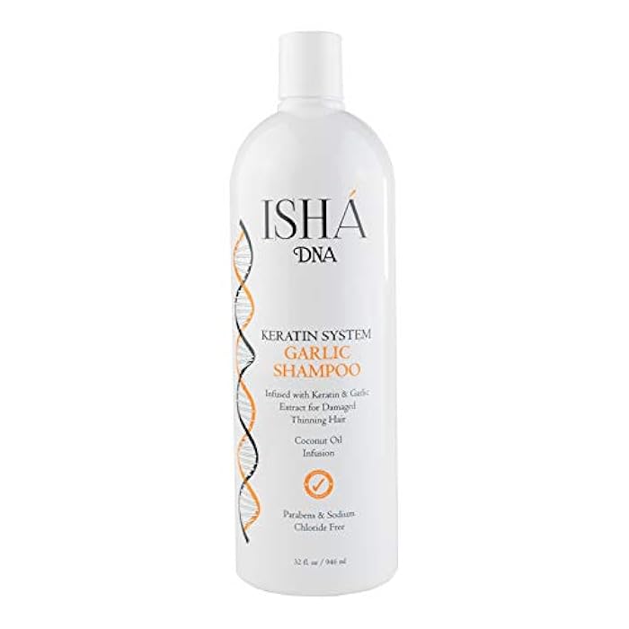 ISHA DNA Keratin System Shampoo - Infused with Garlic Extract for Damaged, Thinning Hair - Promotes Growth, Sulfate and Paraben Free - Image 1