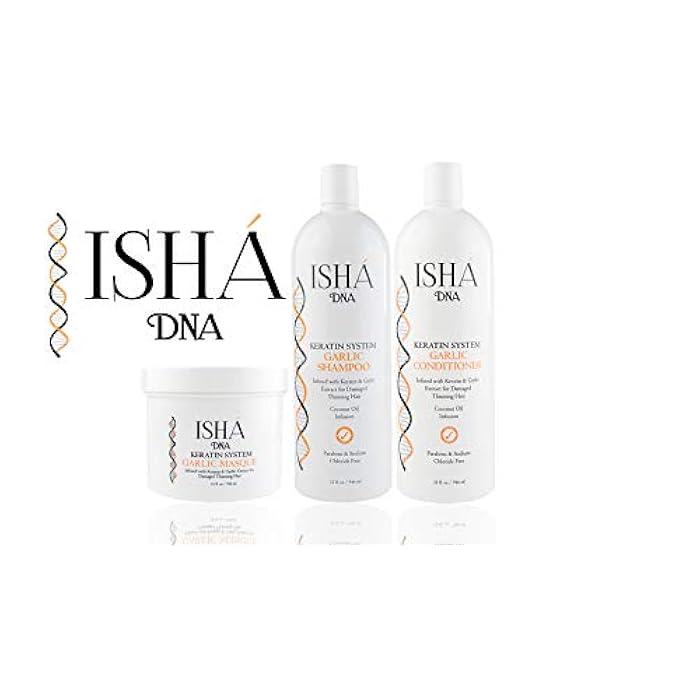 ISHA DNA Keratin System Shampoo - Infused with Garlic Extract for Damaged, Thinning Hair - Promotes Growth, Sulfate and Paraben Free - Image 5