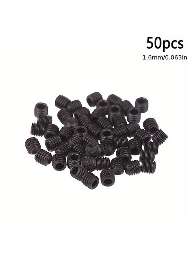 1 6mm Overlock Sewing Machine Needle Screws 50pcs Black Hexagon Socket Head Cap - Image 1