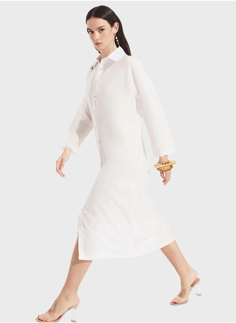 JUNE Relaxed Shirred Dress