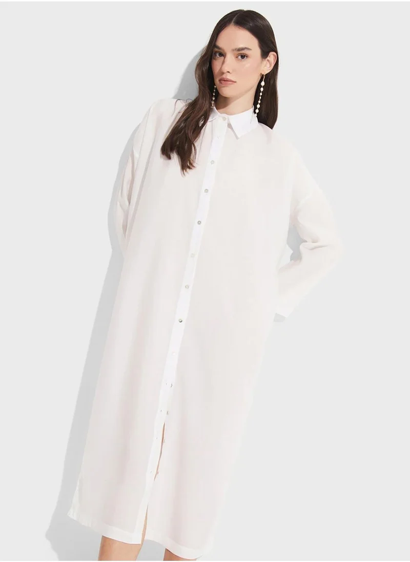 JUNE Relaxed Shirred Dress