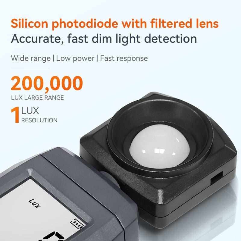 LODESTAR Digital Lux Meter 0-200000 Lux Range 1 Lux Resolution High-Precision Light Measurement - Temperature Detection -10 Degree Celsius to 50 Degree Celsius Lux/Fc Conversion Data Hold Max/Min Tracking for - Image 2