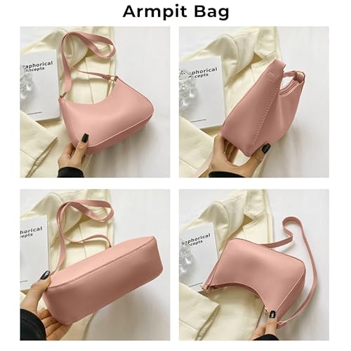 Kraptick Hand Bag – Stylish Small Shoulder Bag for Women, Mini Shoulder Purse, Casual Lightweight Sling Bag for Women, Crossbody Bag for Ladies, Women’s Travel Handbag (Pink) - Image 2