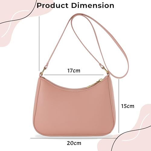 Kraptick Hand Bag – Stylish Small Shoulder Bag for Women, Mini Shoulder Purse, Casual Lightweight Sling Bag for Women, Crossbody Bag for Ladies, Women’s Travel Handbag (Pink) - Image 3