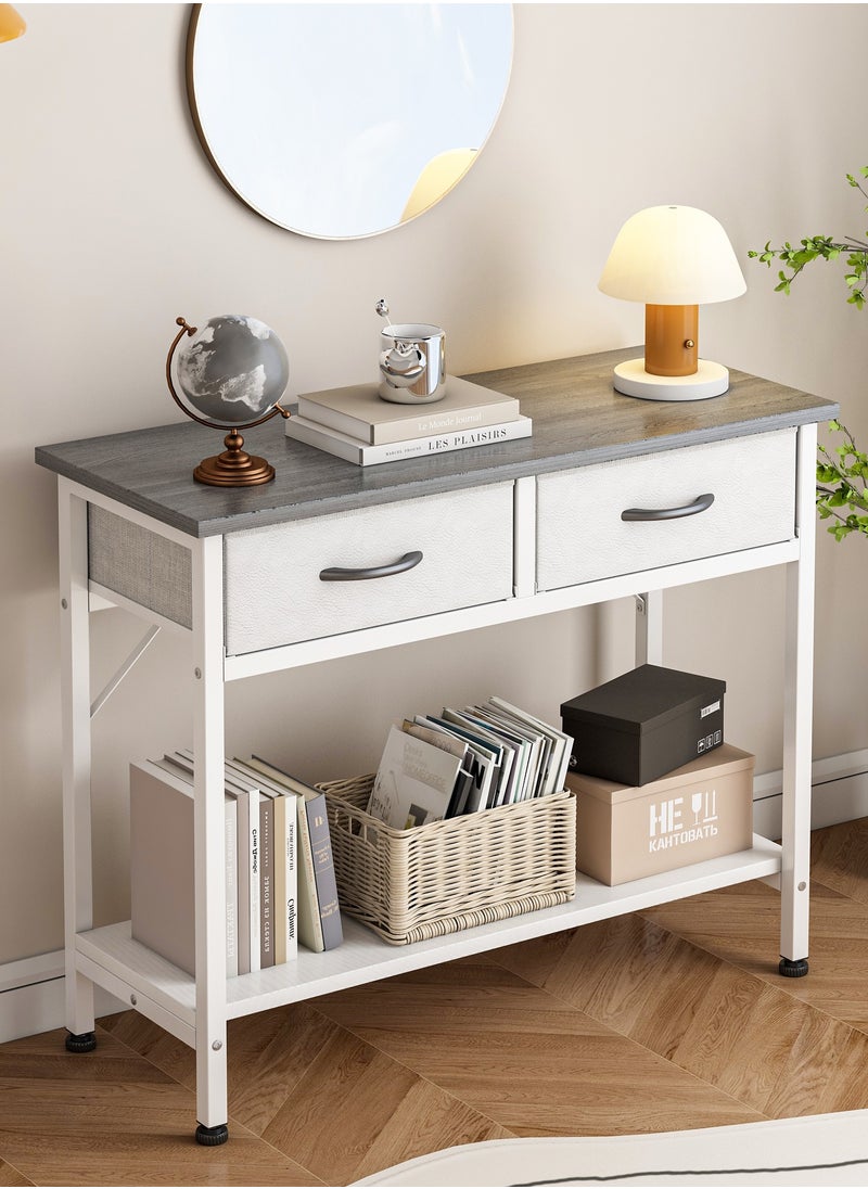 Lafulaifu - Sofa Table with 2-Tier Storage Layers, Console Table with 2 Cabinet  ,Console Display Shelf, Entrance Table  for Entryway, Hallway, Couch, Living Room, Kitchen, Foyer 85*35*75cm - Image 1