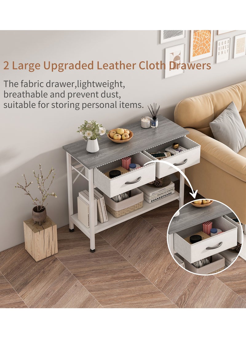 Lafulaifu - Sofa Table with 2-Tier Storage Layers, Console Table with 2 Cabinet  ,Console Display Shelf, Entrance Table  for Entryway, Hallway, Couch, Living Room, Kitchen, Foyer 85*35*75cm - Image 1