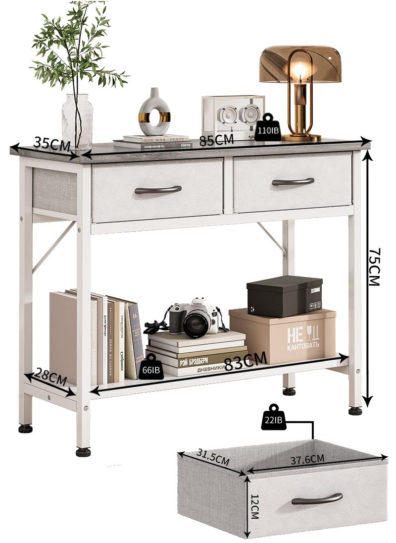 Lafulaifu - Sofa Table with 2-Tier Storage Layers, Console Table with 2 Cabinet  ,Console Display Shelf, Entrance Table  for Entryway, Hallway, Couch, Living Room, Kitchen, Foyer 85*35*75cm - Image 1