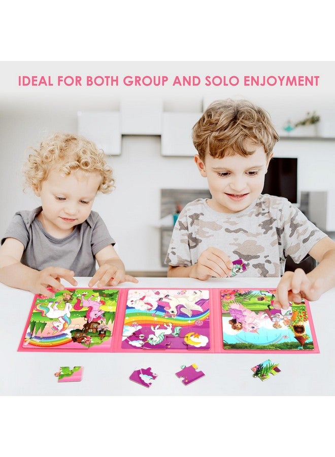 NASHRIO Magnetic Puzzles For Kids Ages 4-6, 20-Piece Toddler Travel Toys Unicorn Princess Puzzles Ages 3-5, Educational Learning Magnets, Ideal Road Trip Activities Toys For 3 4 5 6 Boys And Girls - Image 5