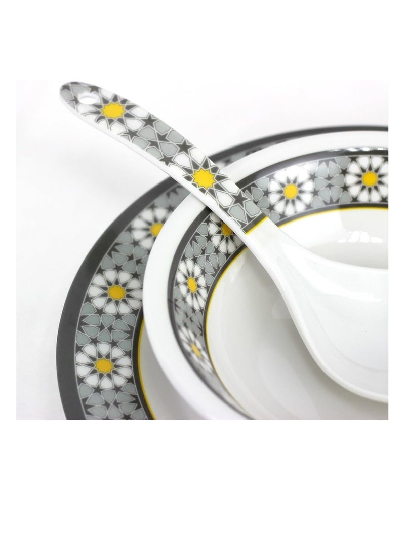 Melrich Melrich 20 Pcs Melamine Dinner Set Dinner and Soup plates Curry ladle Salad bowl and Bowl Dishwasher and Freezer safe Durable and Strong - Image 3